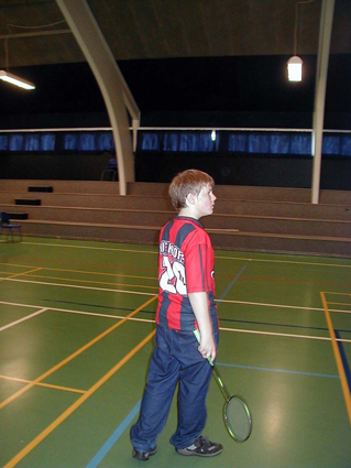 Martin beim Badminton